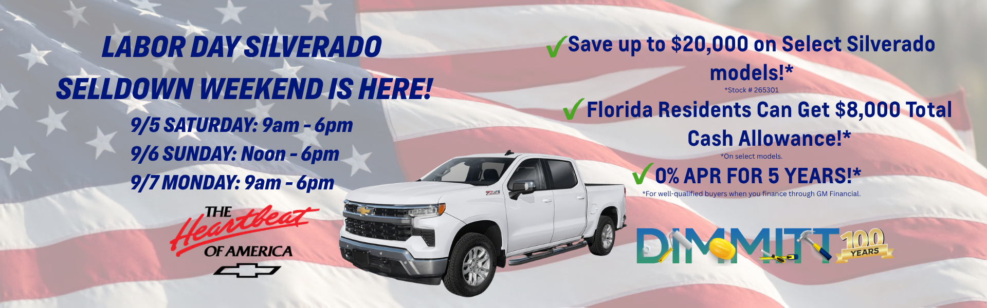 Dimmitt Chevrolet Labor Day Silverado Selldown is Here!